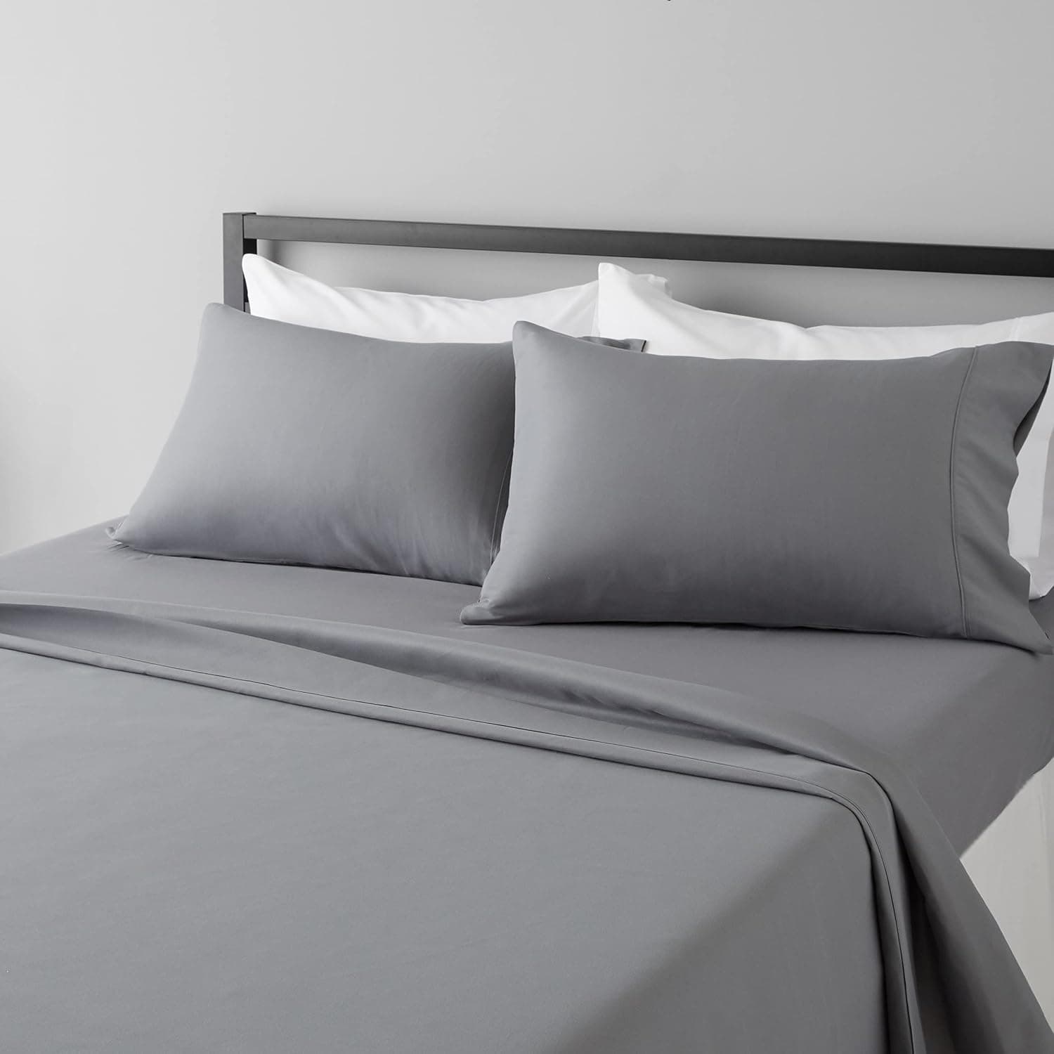 Amazon Basics brushed microfiber sheet set in dark gray