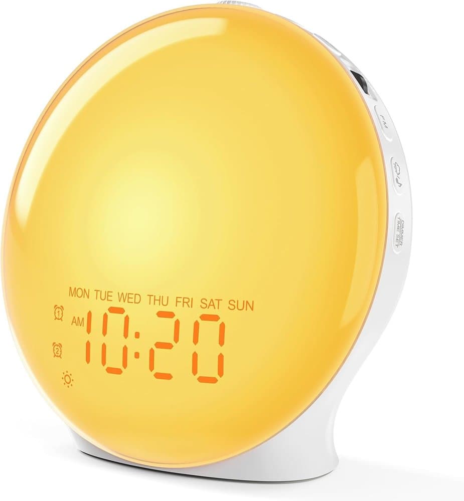 JALL Full-Screen Wake Up Light Sunrise Alarm Clocks for Bedrooms product photo