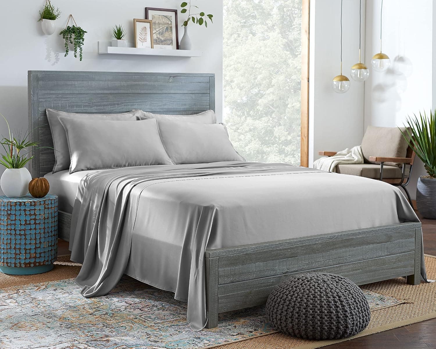 Stylinen eucalyptus Tencel lyocell sheets in silver pearl