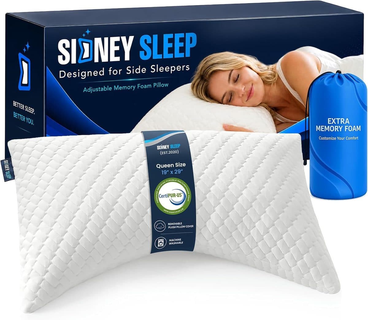 Sidney Sleep contoured side sleeper pillow