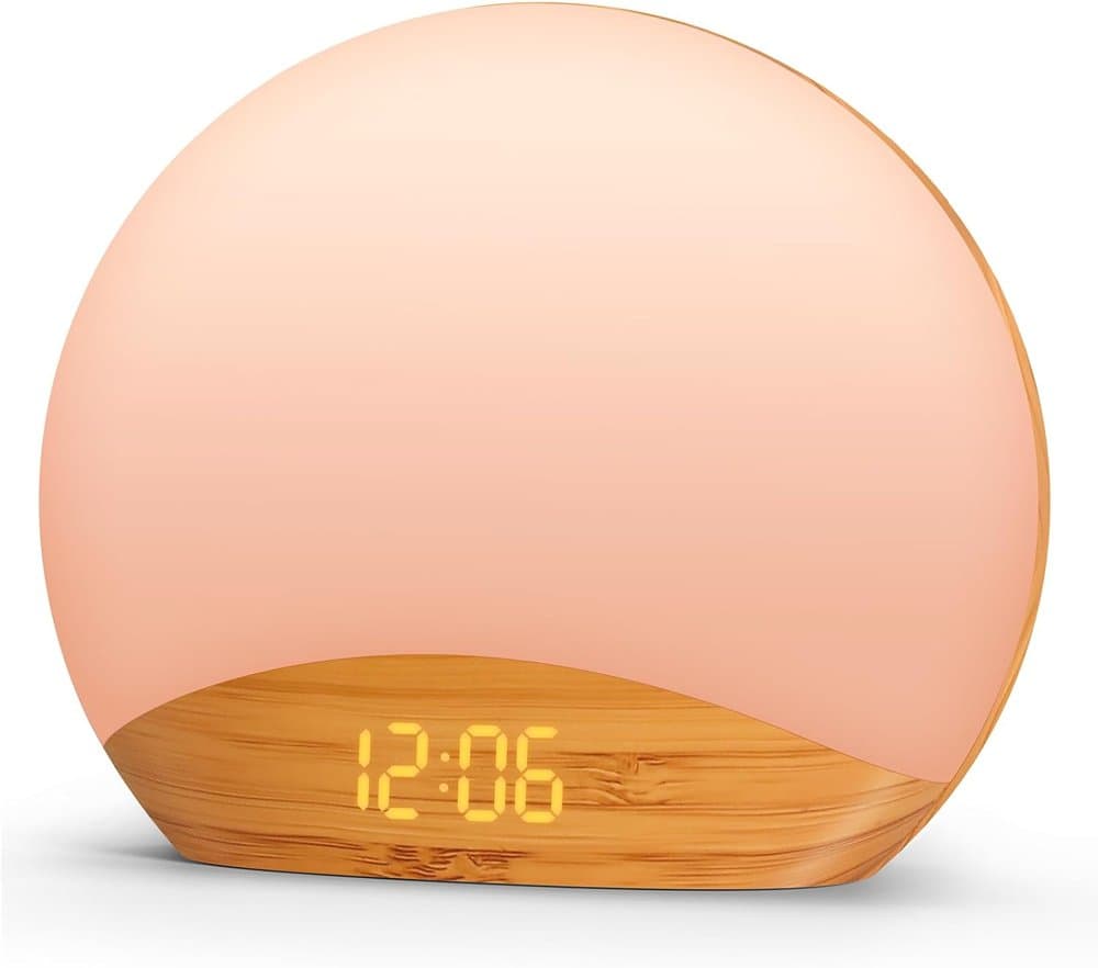 REACHER Wood Grain Sunrise Alarm Clock and Sound Machine product photo