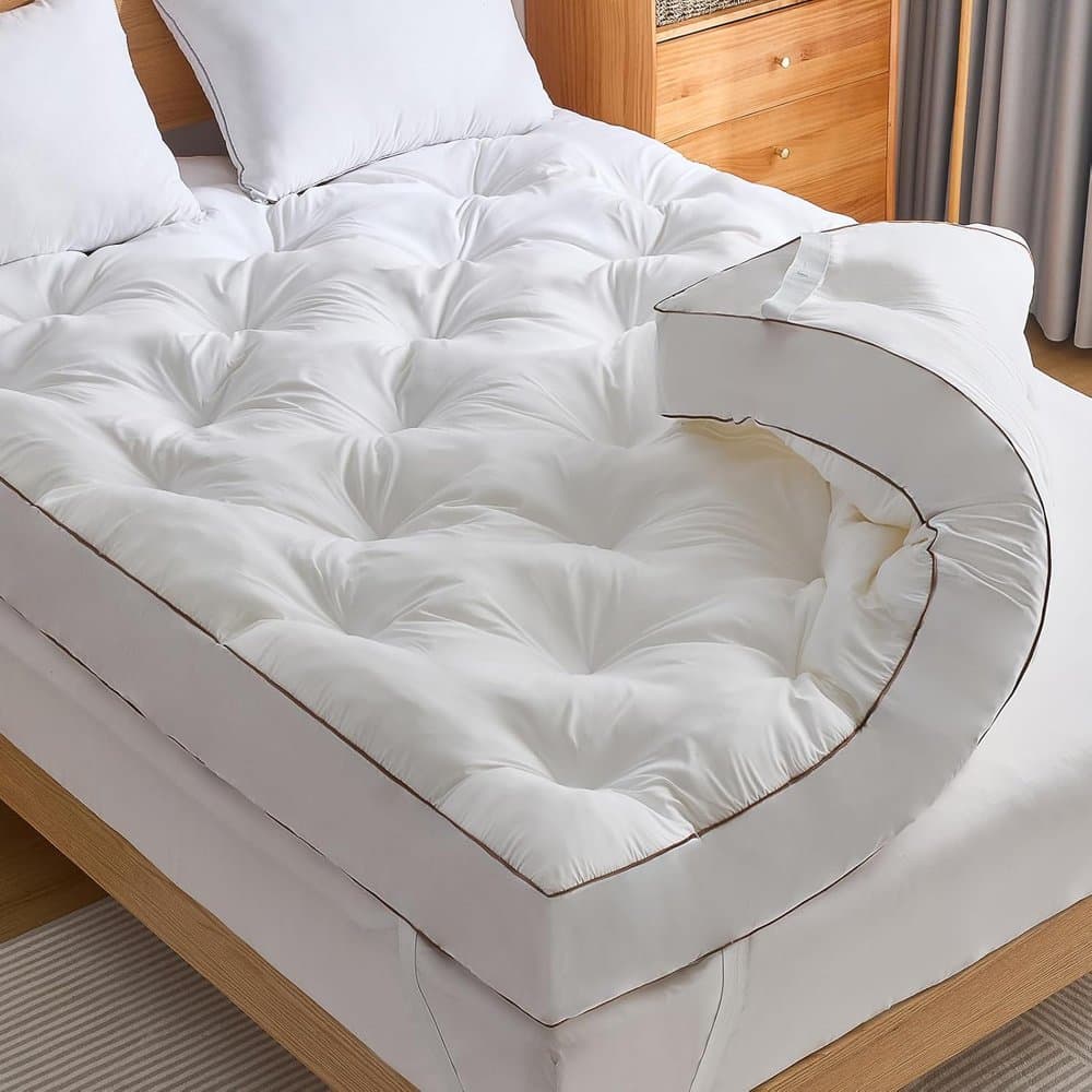 WhatsBedding 4 Inch Memory Foam Mattress Topper Queen for Back product photo