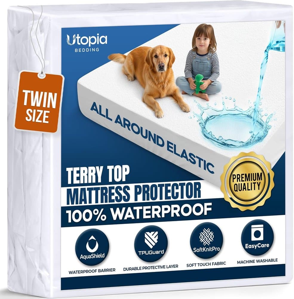 Utopia Bedding Waterproof Twin Size Mattress Protector fits Upto 15" Deep product photo