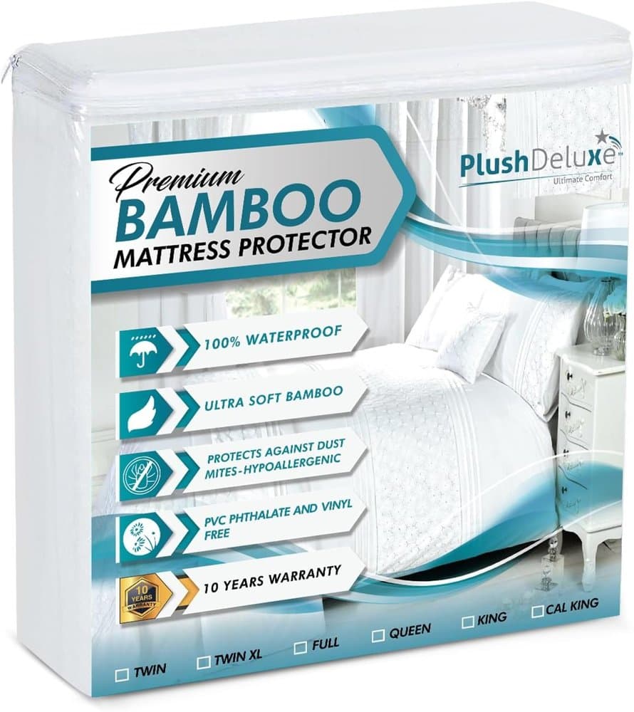 PlushDeluxe Bamboo Waterproof Mattress Protector product photo
