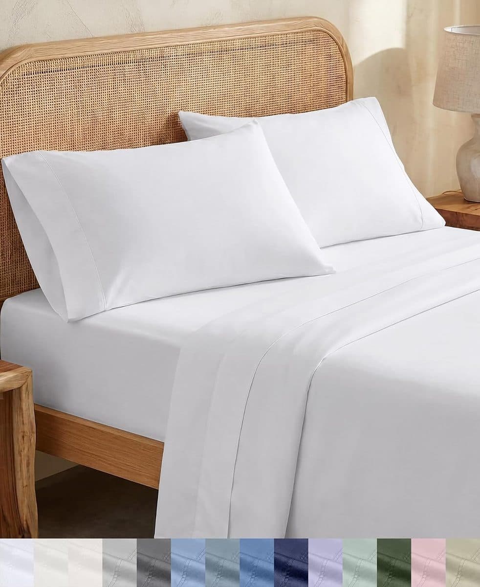 California Design Den organic cotton percale Queen sheet set